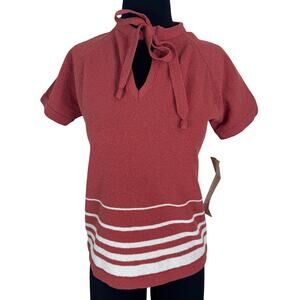 NWT Vintage 70s Talbott Terry Knit Pink Bouclé Sweater Tee Deadstock Made in USA